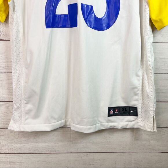 Nike on Field Los Angeles Rams Cam Akers 23 NFL Jersey White Blue Yellow Size XL - Picture 5 of 10
